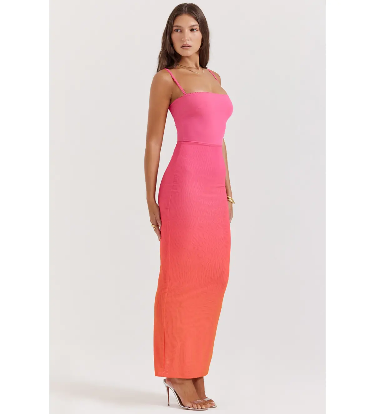 House Of Cb Calista Ombre Maxi Dress Pink  Size S / Size Au 8 - Image 3