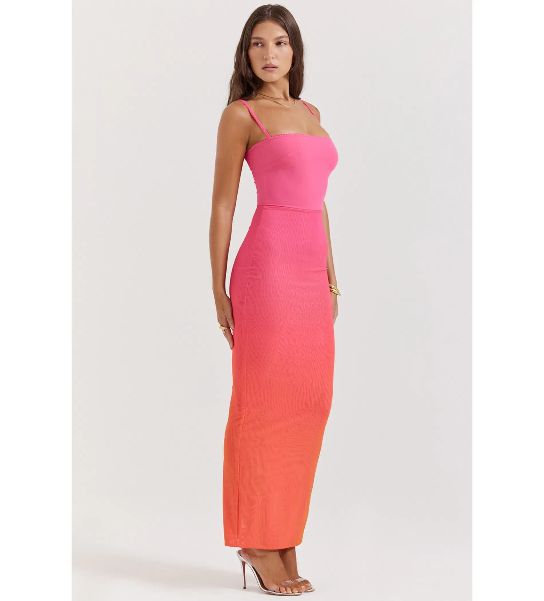 House Of Cb Calista Ombre Maxi Dress Pink  Size S / Size Au 8 - Image 3