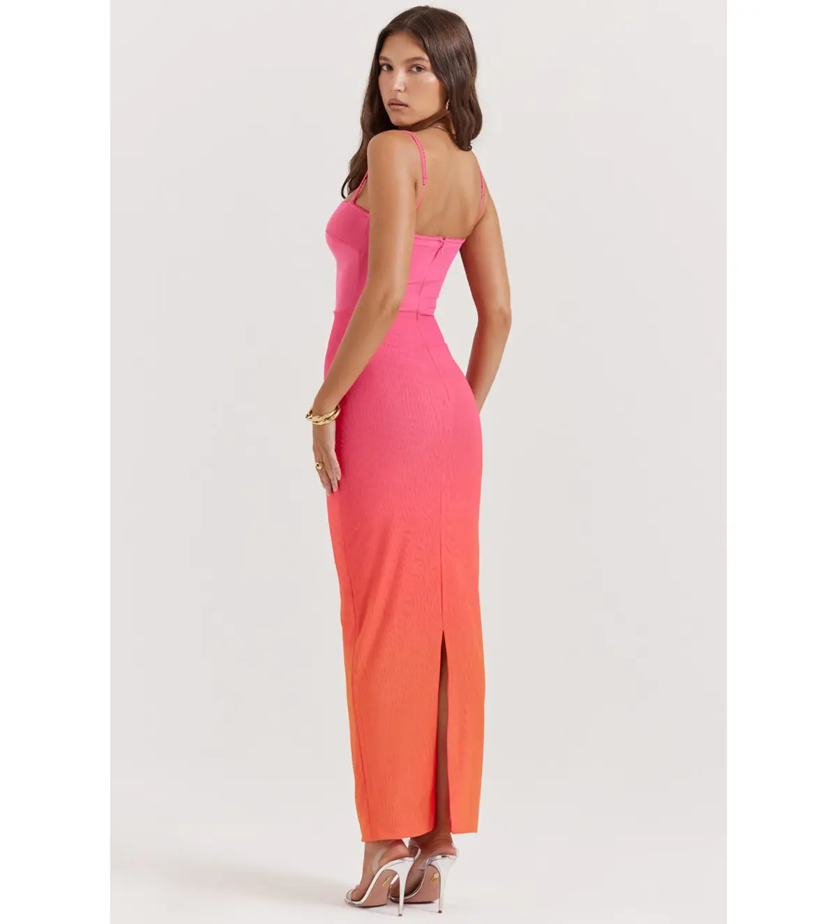 House Of Cb Calista Ombre Maxi Dress Pink  Size S / Size Au 8 - Image 4