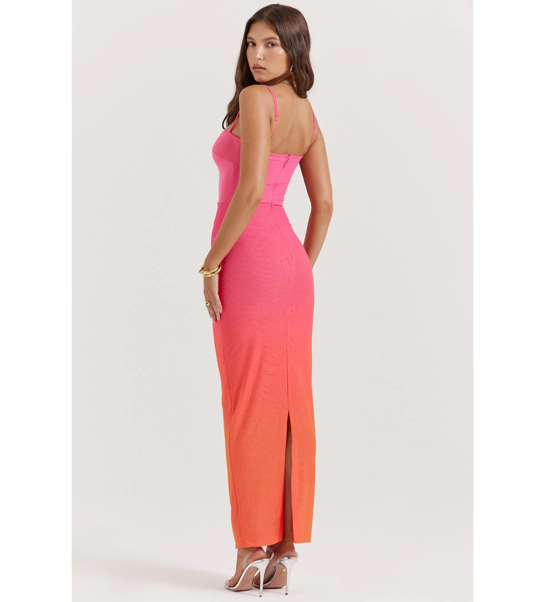 House Of Cb Calista Ombre Maxi Dress Pink  Size S / Size Au 8 - Image 4
