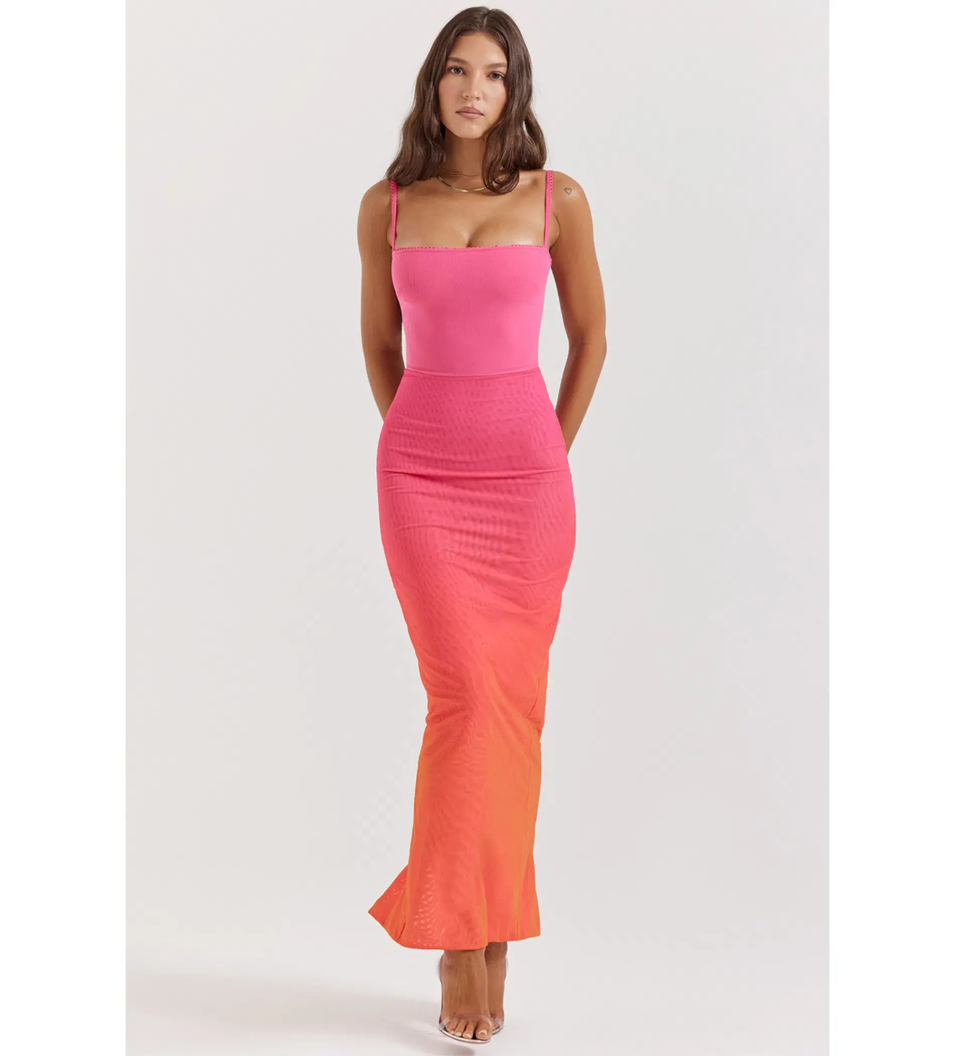 House Of Cb Calista Ombre Maxi Dress Pink  Size S / Size Au 8 - Image 1