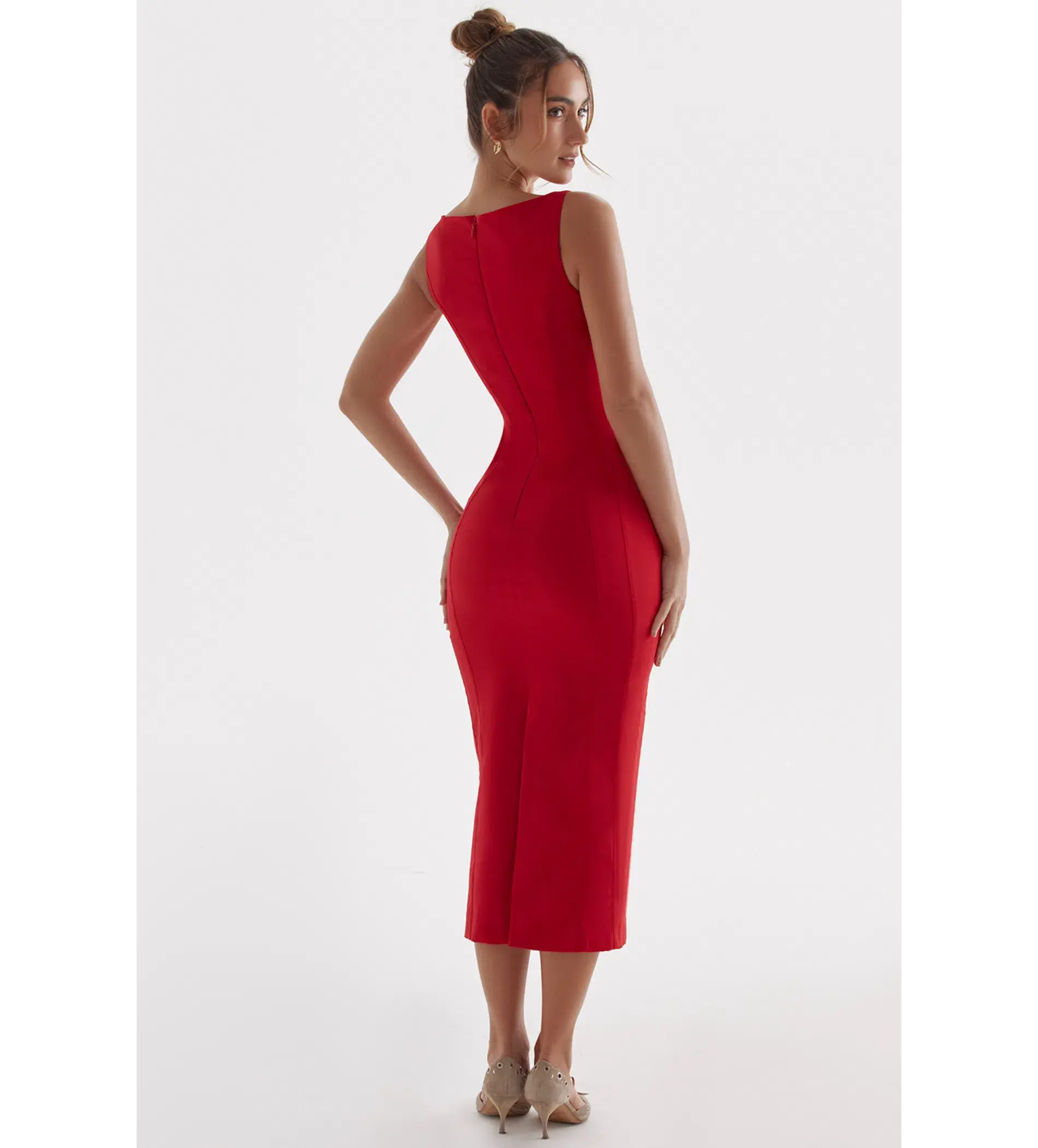 House Of Cb Cece Midi Dress Red Size S / Size Au 8 - Image 8