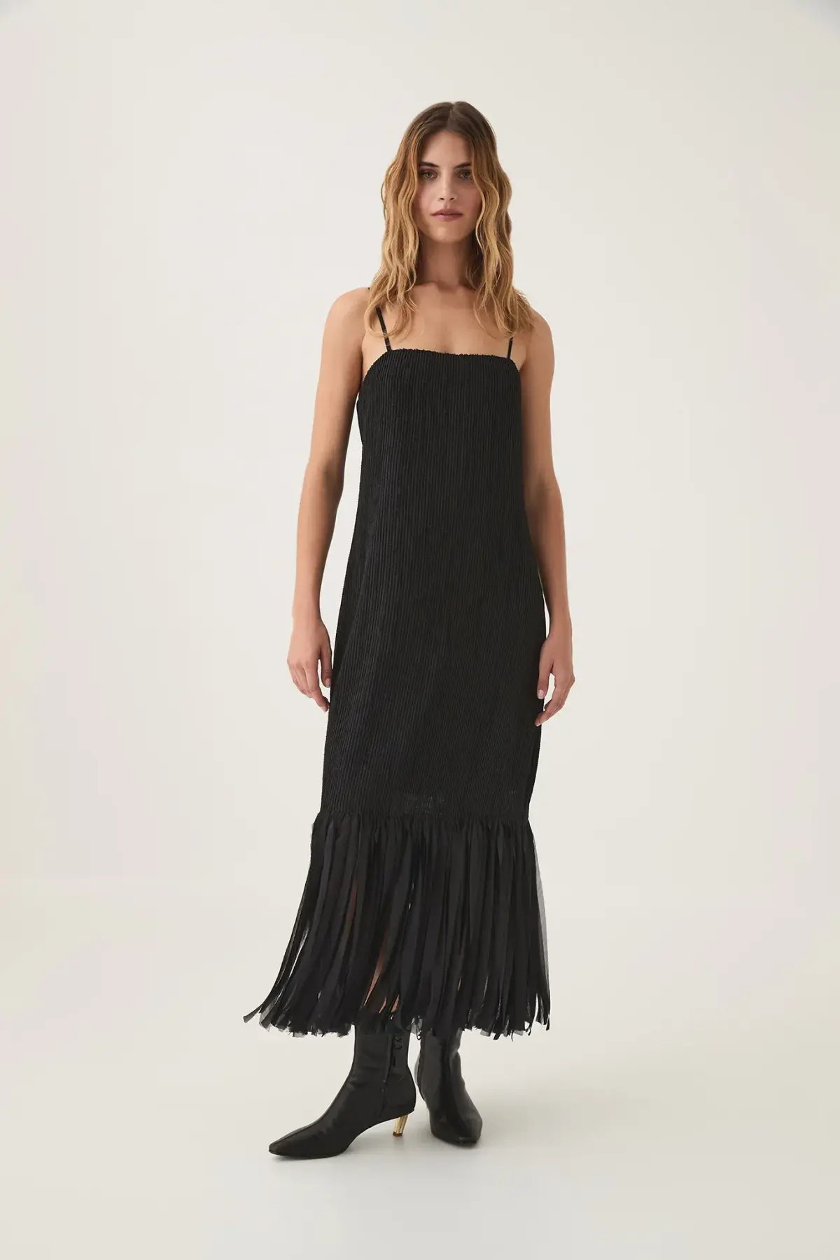Aje Arris Fringed Maxi Dress in Black Size AU 06 - Image 1