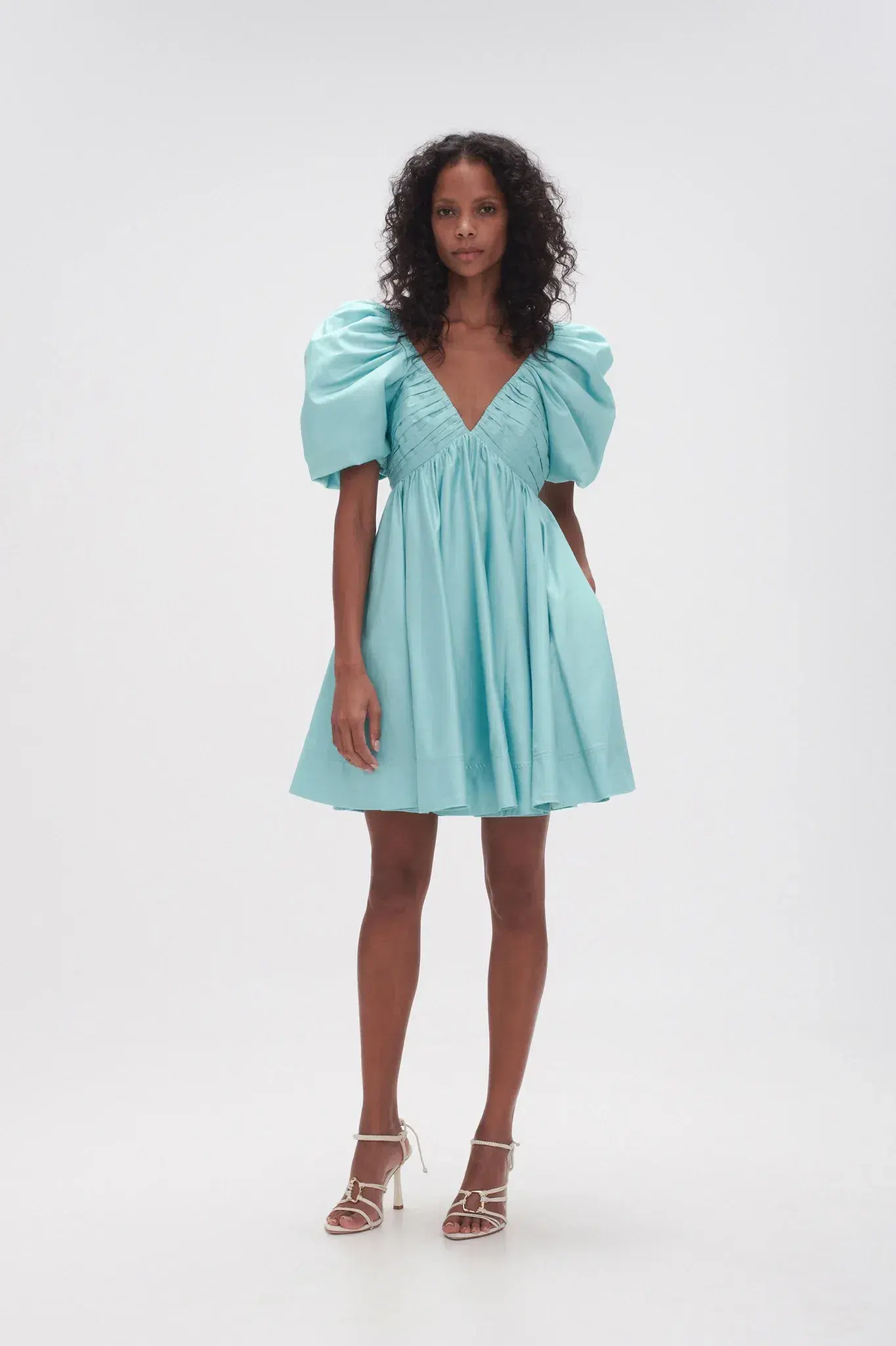 AJE Gabrielle Plunge Mini Dress Spearmint Blue Size 16 - Image 1