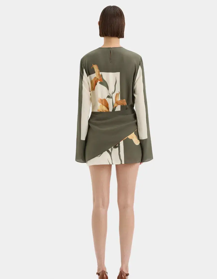 Constance Twist Mini Dress Green Size 8 for rent on The Volte - main image