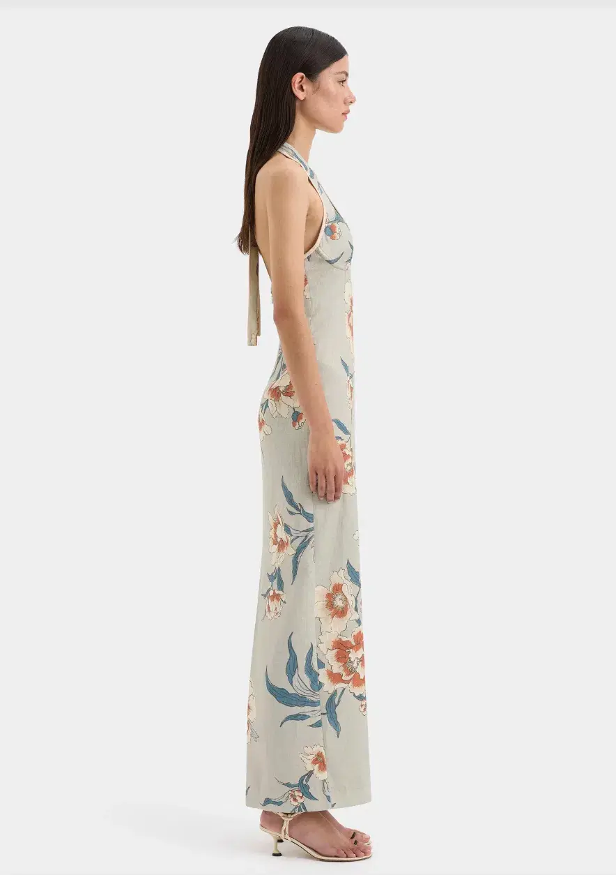 Roisin Halter Multi Floral Midi Dress Size 8 - Image 4