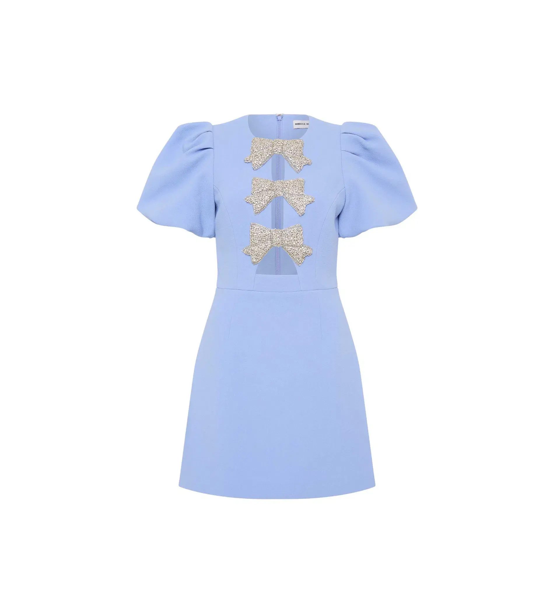 Rebecca Vallance Juliana Puff Sleeve Mini Dress Blue Size 14 - Image 3