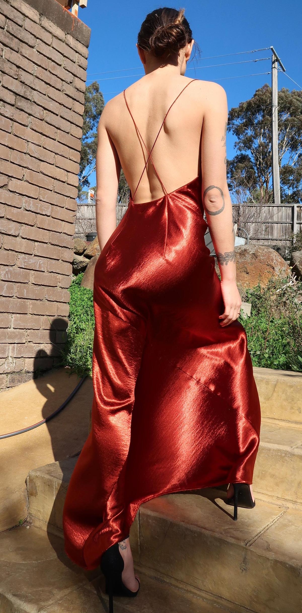 ONE FELL SWOOP MONICA MAXI SLIP DRESS IN SPICE Red Size 6 - Image 2
