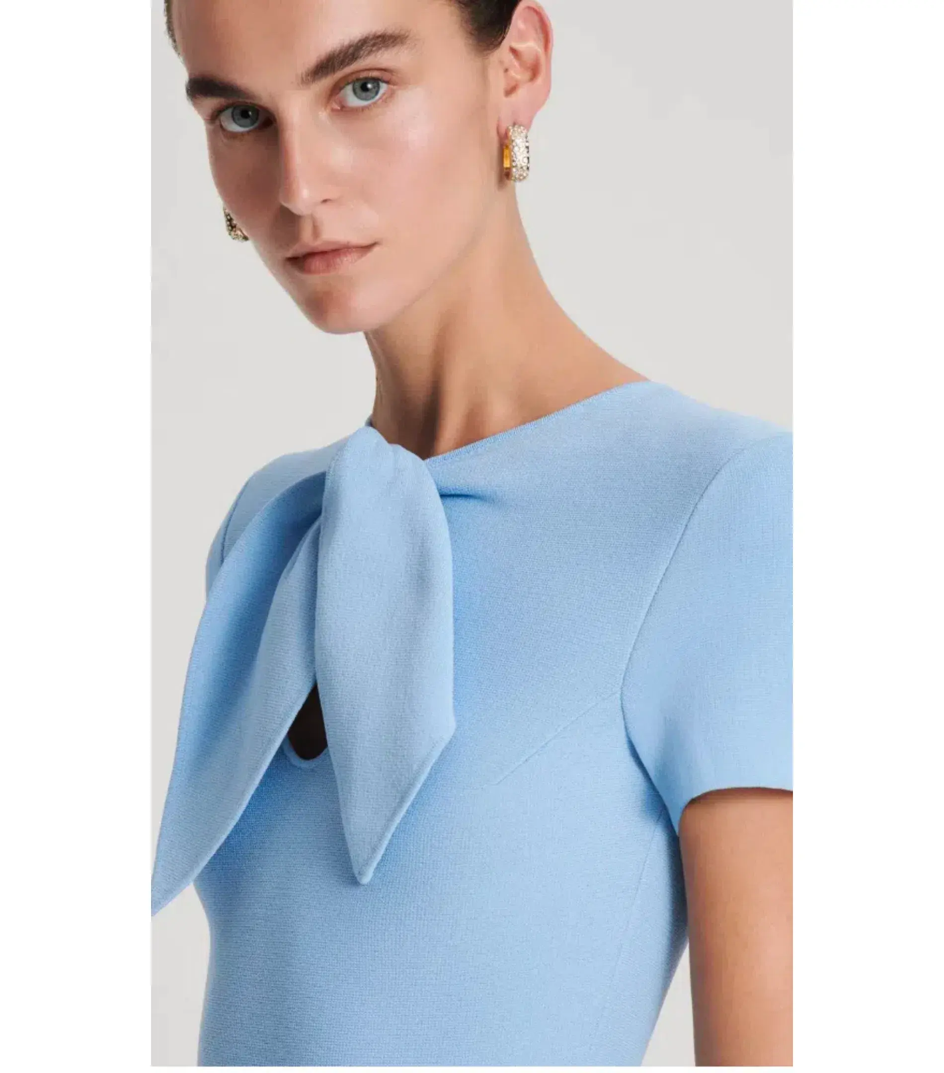 Scanlan Theodore Crepe Knit Cravat Dress in Riviera Size XS / AU 6 - Image 2