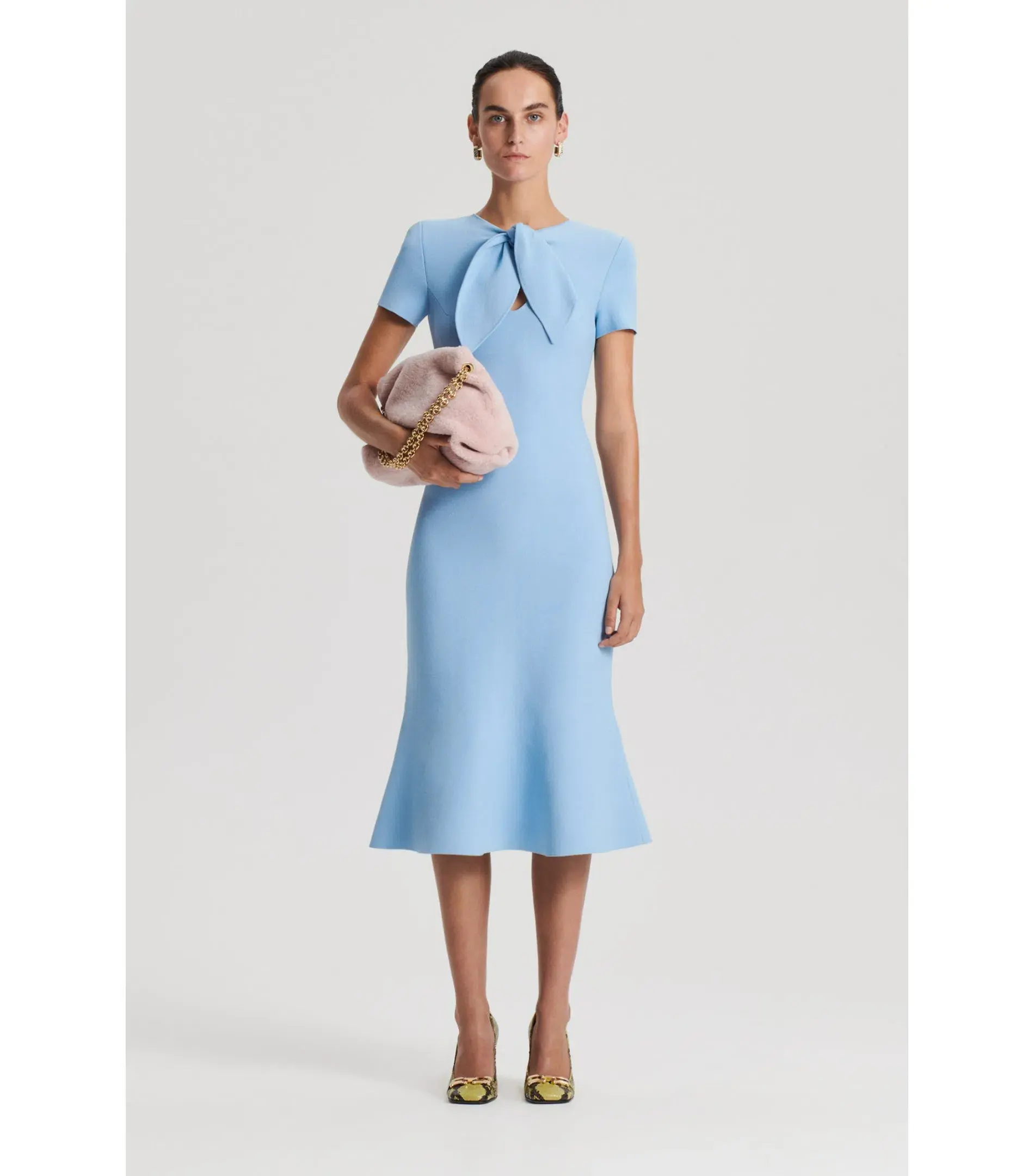 Scanlan Theodore Crepe Knit Cravat Dress in Riviera Size XS / AU 6 - Image 1