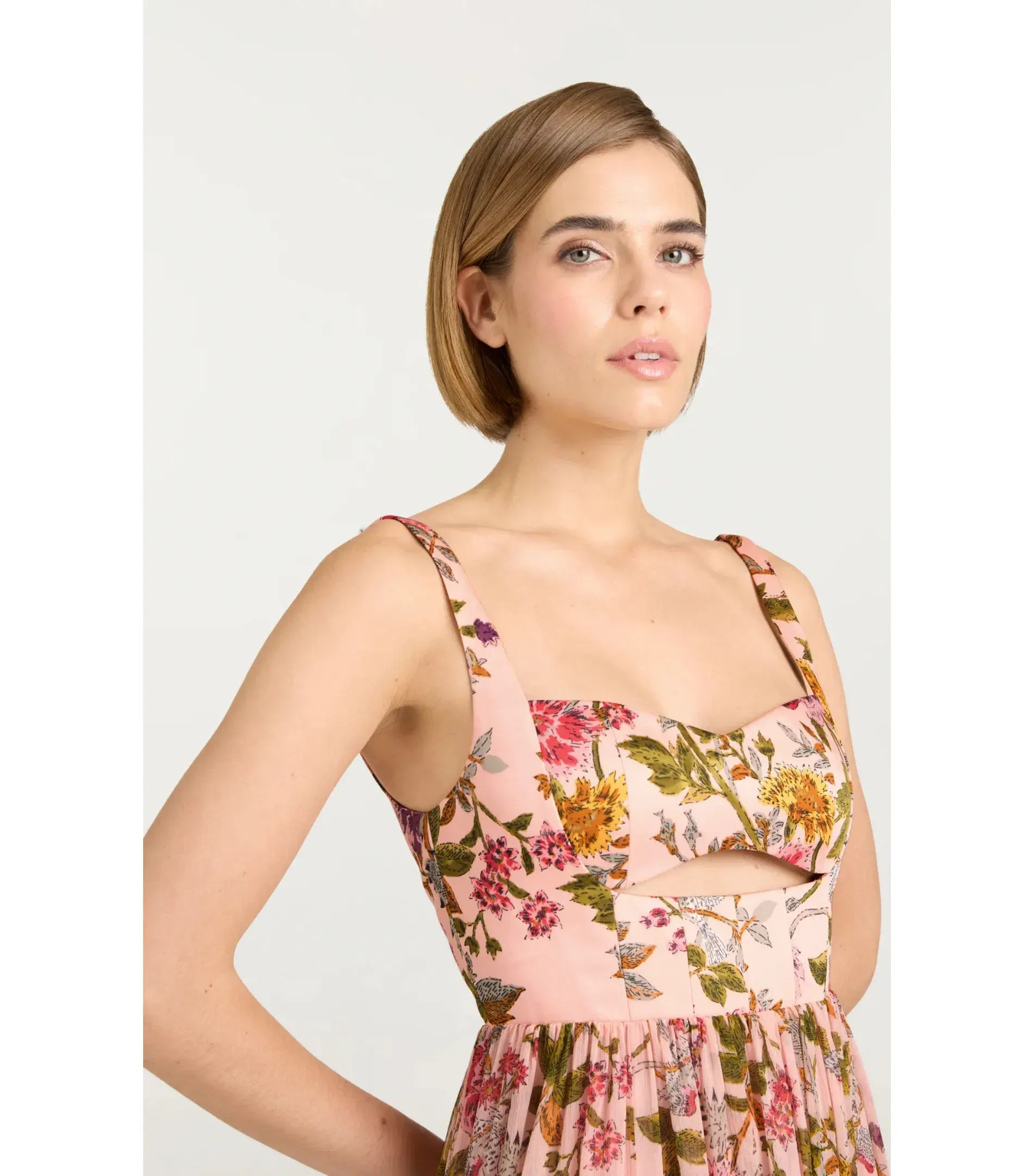 Cinq a Sept Xiomara Dress Pink Floral Size AU 8  - Image 2
