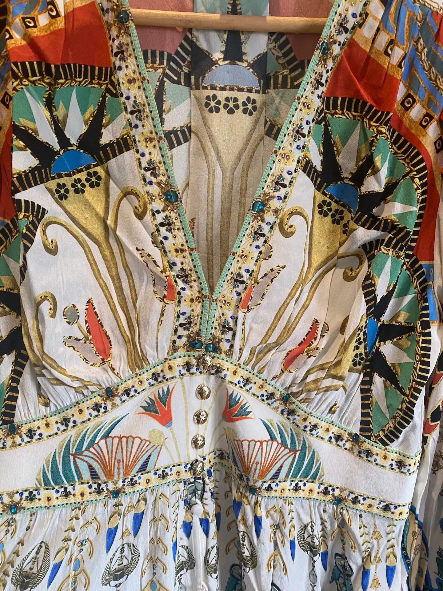 Camilla Valley of the Queens Shaped Waistband Dress with Gathered Sleeves Size M / AU 12 - Image 5