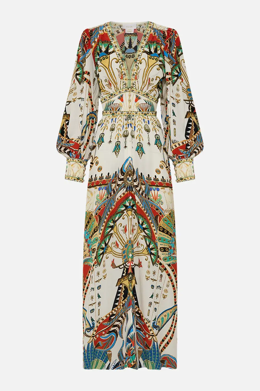 Camilla Valley of the Queens Shaped Waistband Dress with Gathered Sleeves Size M / AU 12 - Image 7