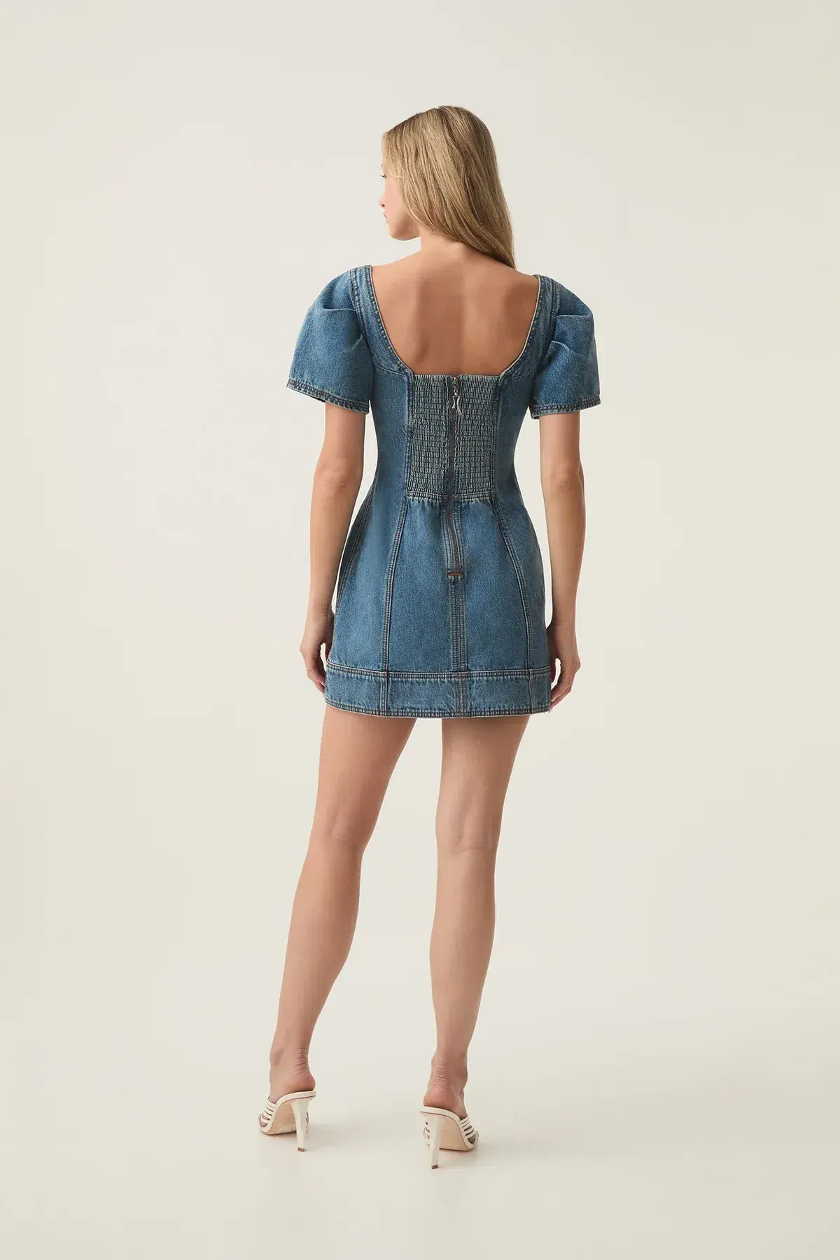 Aje Nika Logo Denim Mini Dress Size AU 6 - Image 2