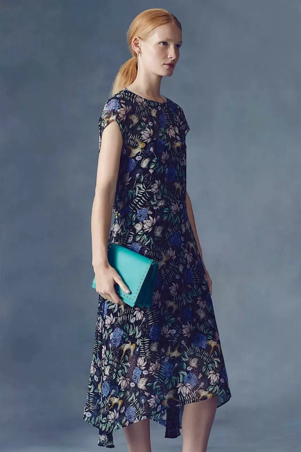 Scanlon and Theodore Bird and Floral Print Midi Dress Size 10 - Image 1
