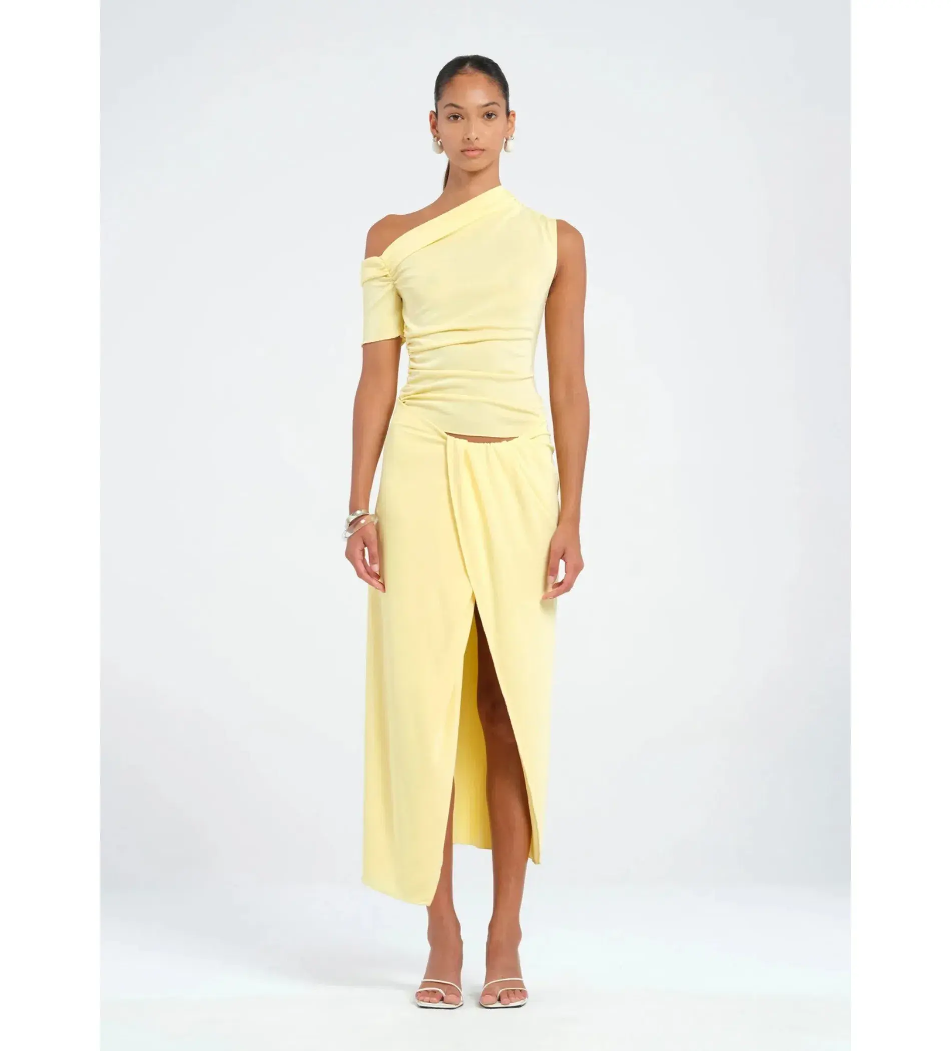 Benni Cleo One Shoulder Maxi Yellow Size Au 12 - Image 1