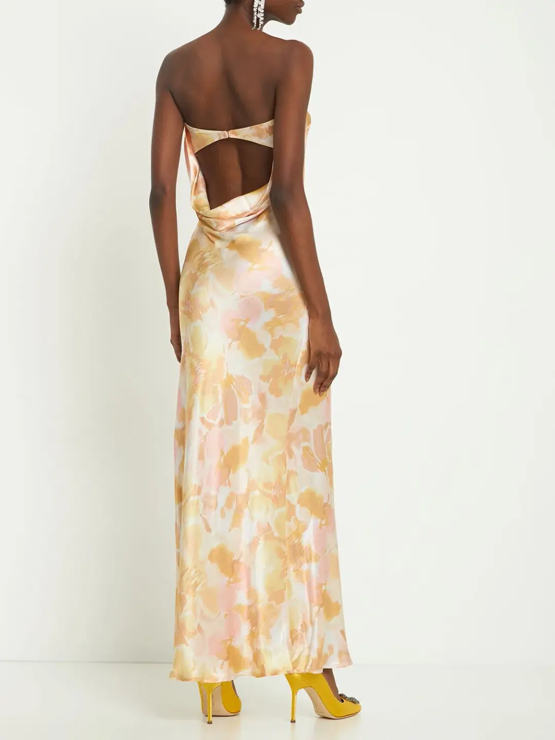 Bec + Bridge Indi Strapless Maxi Dress in Floral Haze Size AU 12  for rent on The Volte - main image