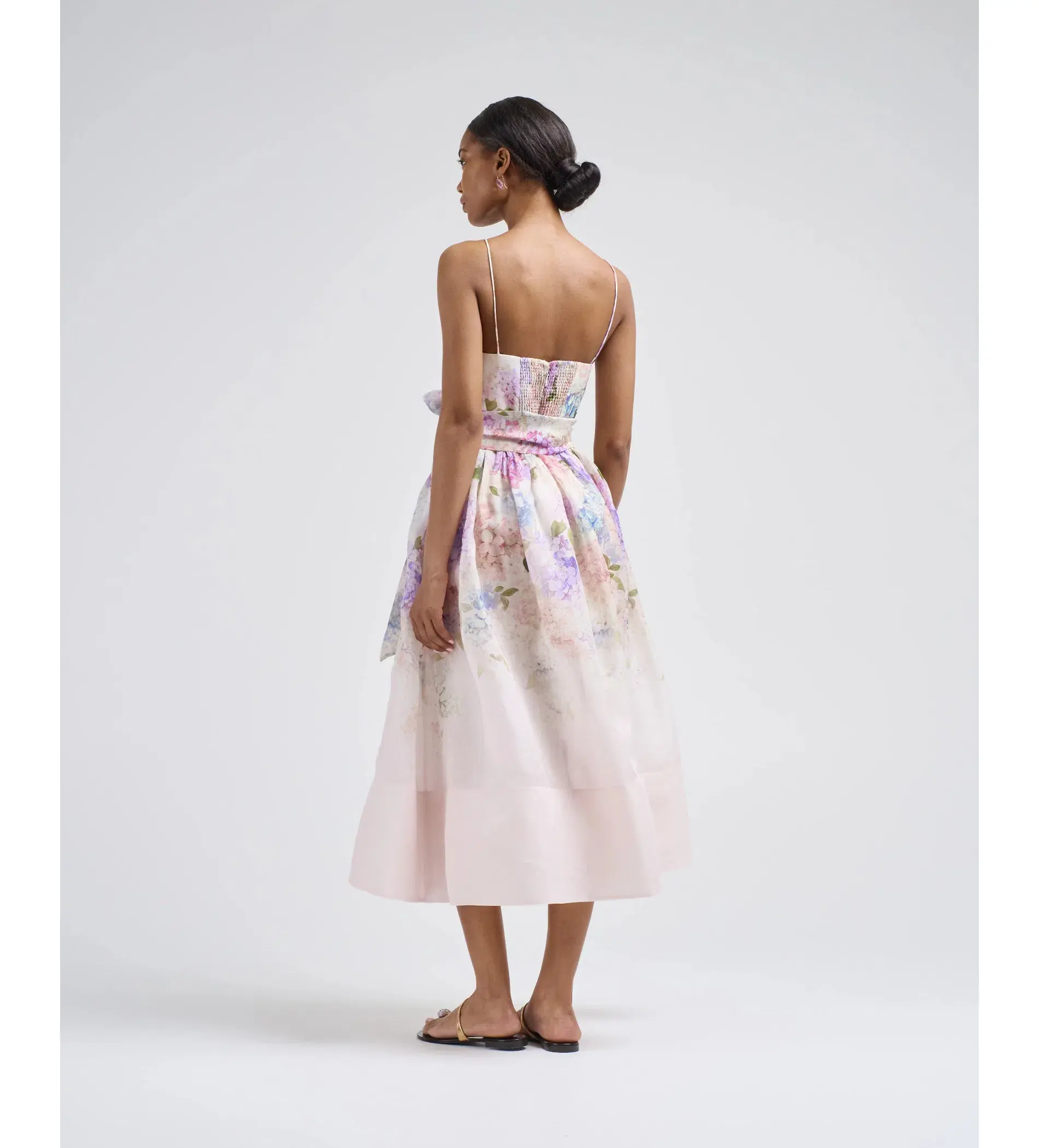 Zimmermann Dawning Corset Midi Dress Multi Hydrangea Size 1/AU 10 - Image 3