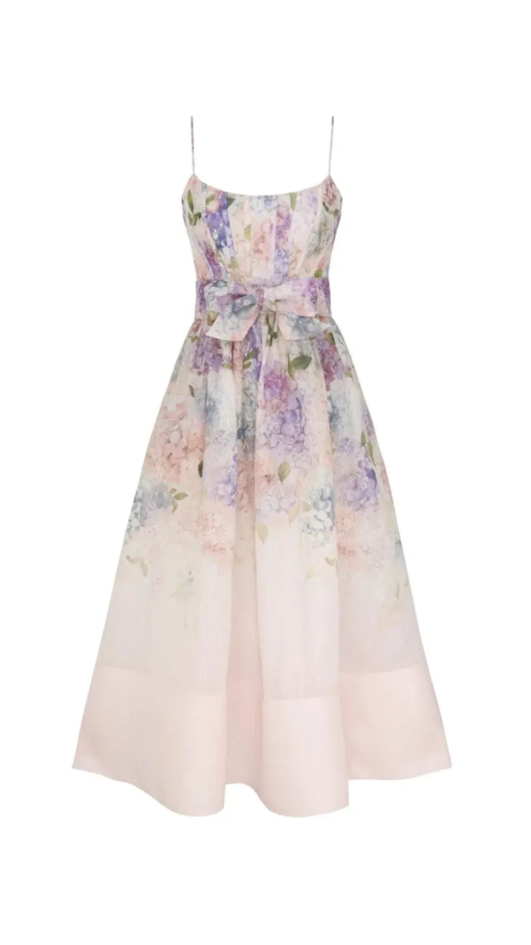 Zimmermann Dawning Corset Midi Dress Multi Hydrangea Size 1/AU 10 for rent on The Volte - main image