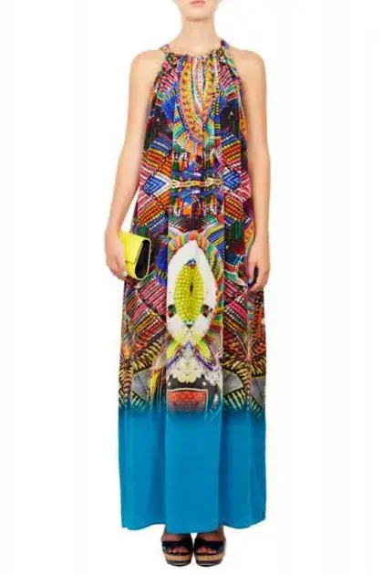 Camilla Silk Dress African Queen Olapa Maxi Dress Print One Size Fits Most - Image 1