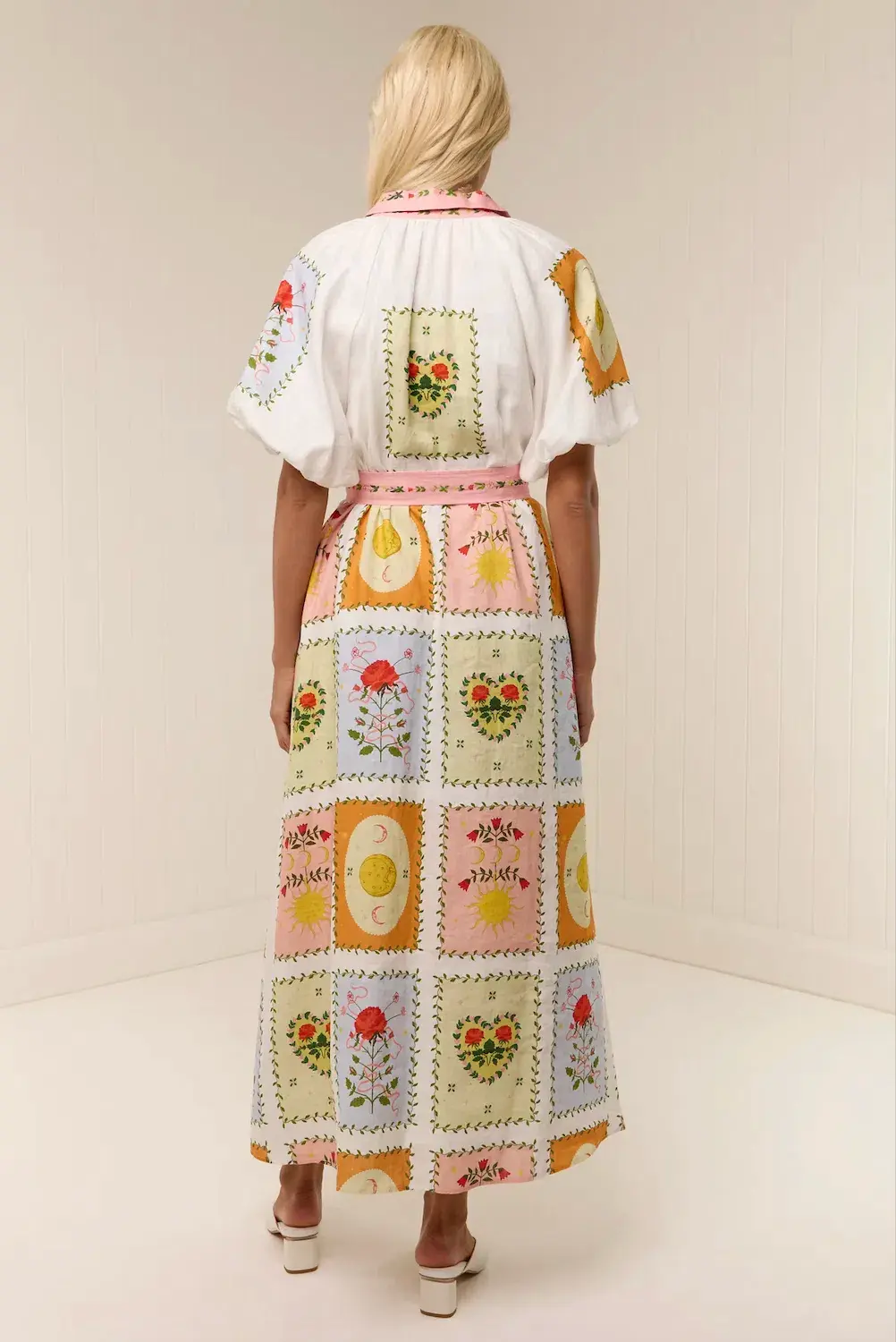Palm Noosa Marla Midi Dress Siesta Tile Print Size 12 - Image 3
