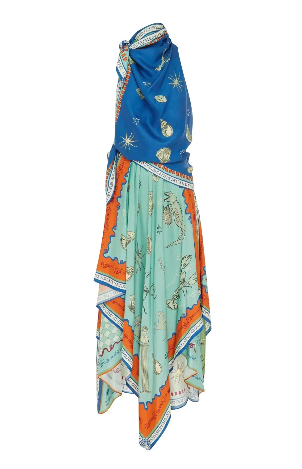 Alemais Surrealist Summer Scarf Midi Dress Multi Print Size 14 - Image 6