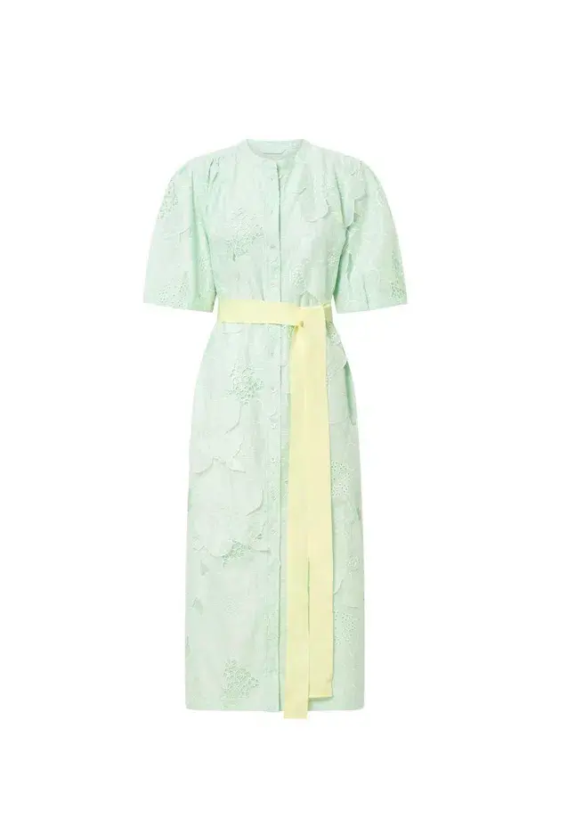 Oroton Lace Column Relaxed Midi Dress Sea Spray Green Size 16  - Image 6