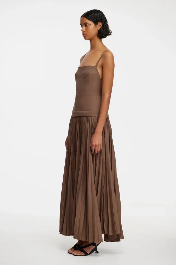 Acler Leasgill Midi Dress in Sepia Size 6 - Image 2