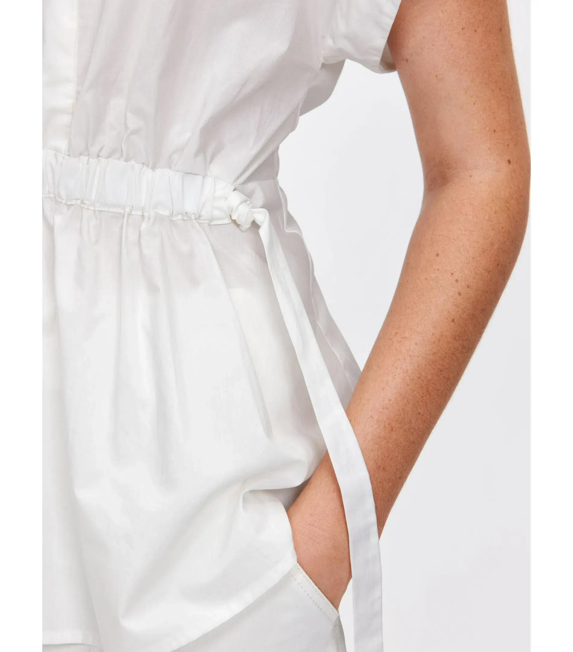  Veronika Maine Good Earth Cotton Tie Shirt Off White Size AU 16 - Image 4