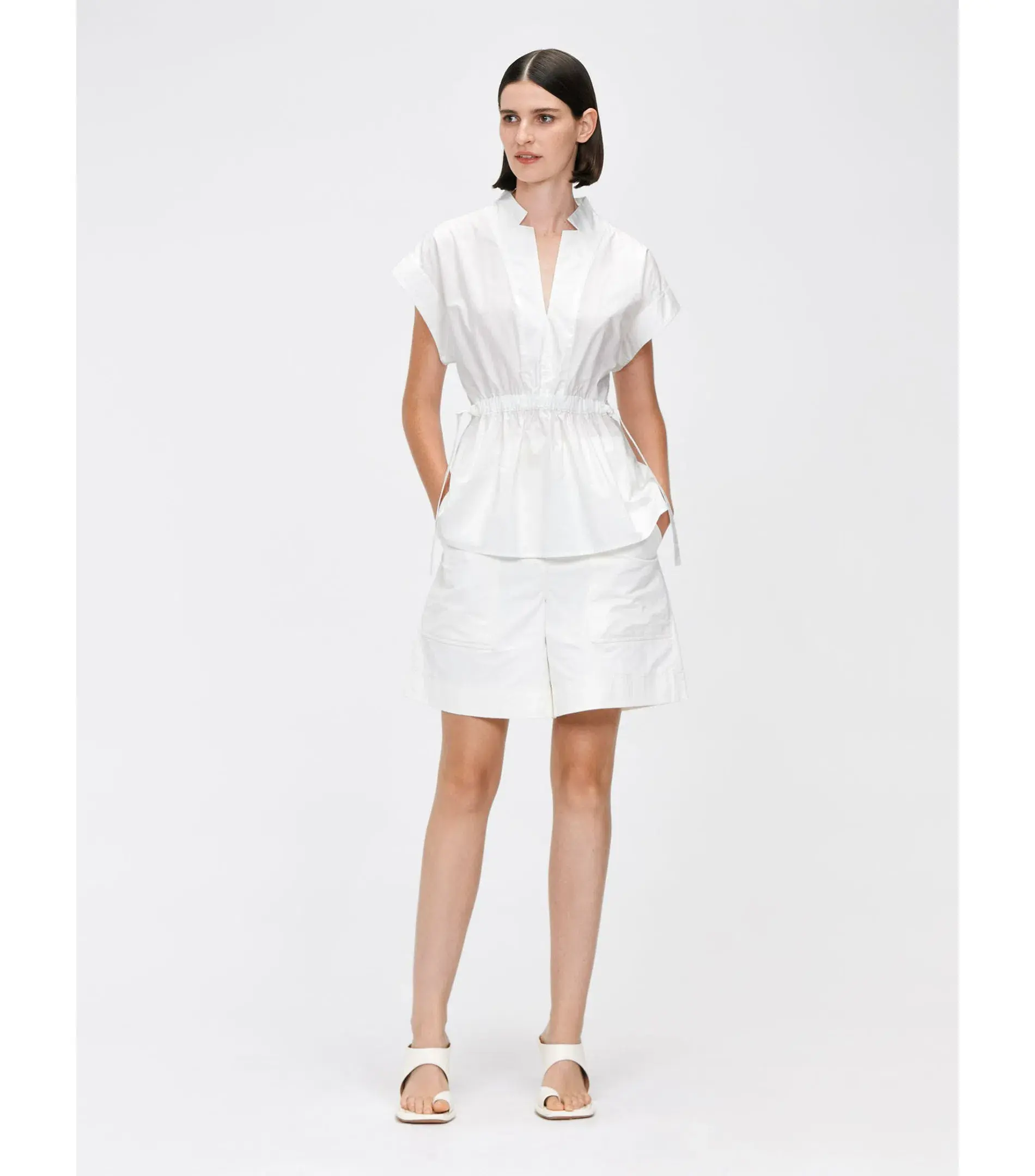 Veronika Maine Good Earth Cotton Tie Shirt Off White Size AU 16 - Image 1