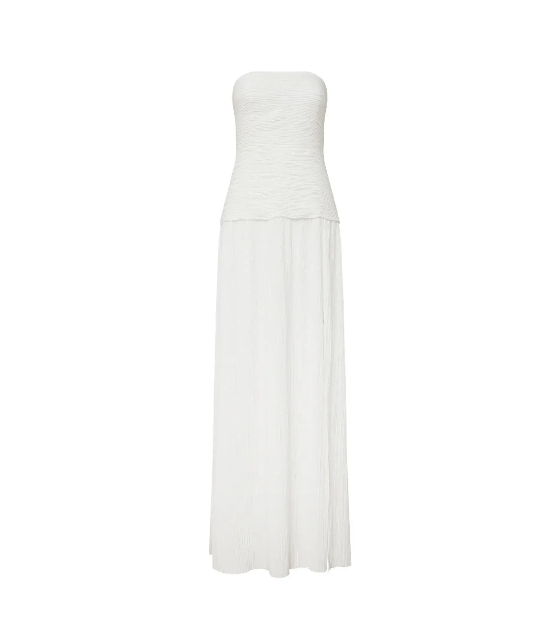 Manning Cartell Double Time Pleat Strapless Maxi Dress in White Size AU 6 - Image 5