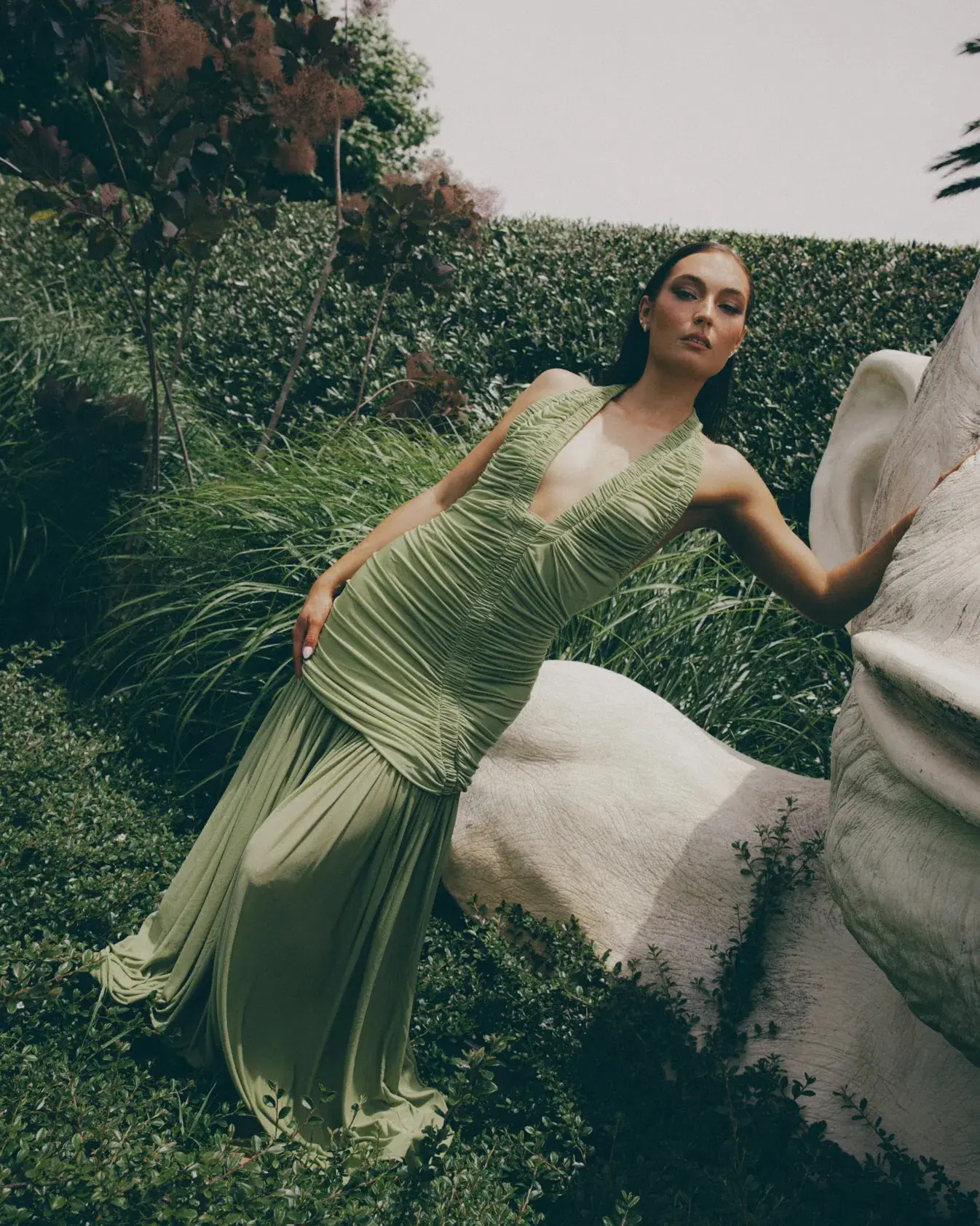 Christopher Esber Orion Gown Olive Green Size AU 10 - Image 4