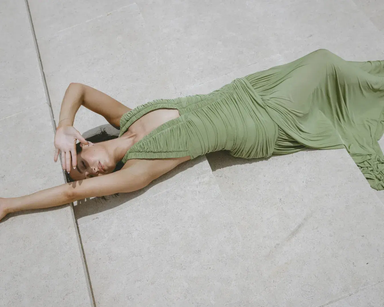 Christopher Esber Orion Gown Olive Green Size AU 10 - Image 3