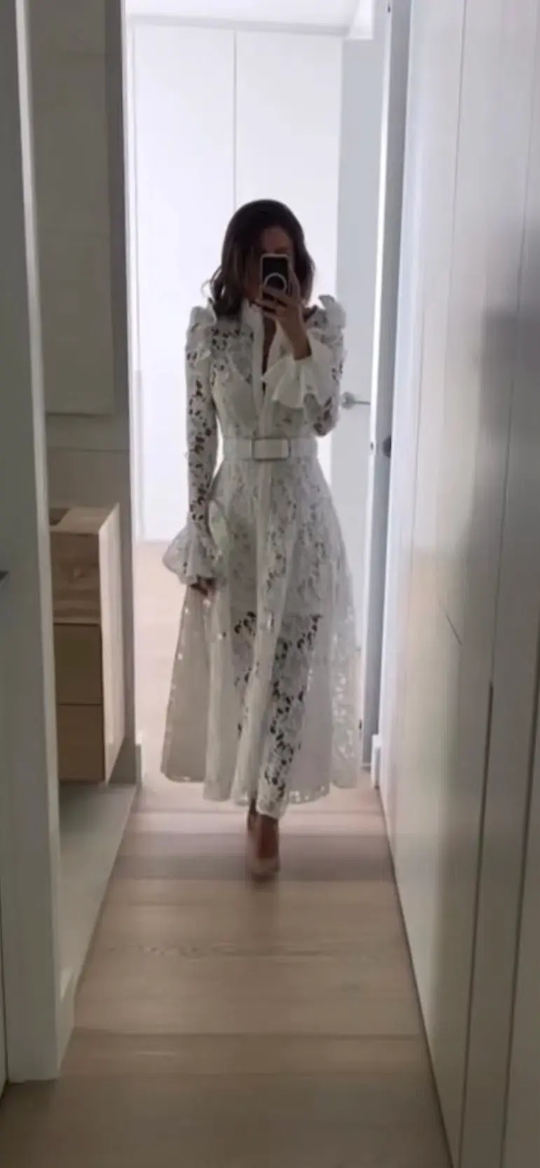 Leo Lin Aliyah Lace Butterfly Sleeve White Size AU 10 - Image 7