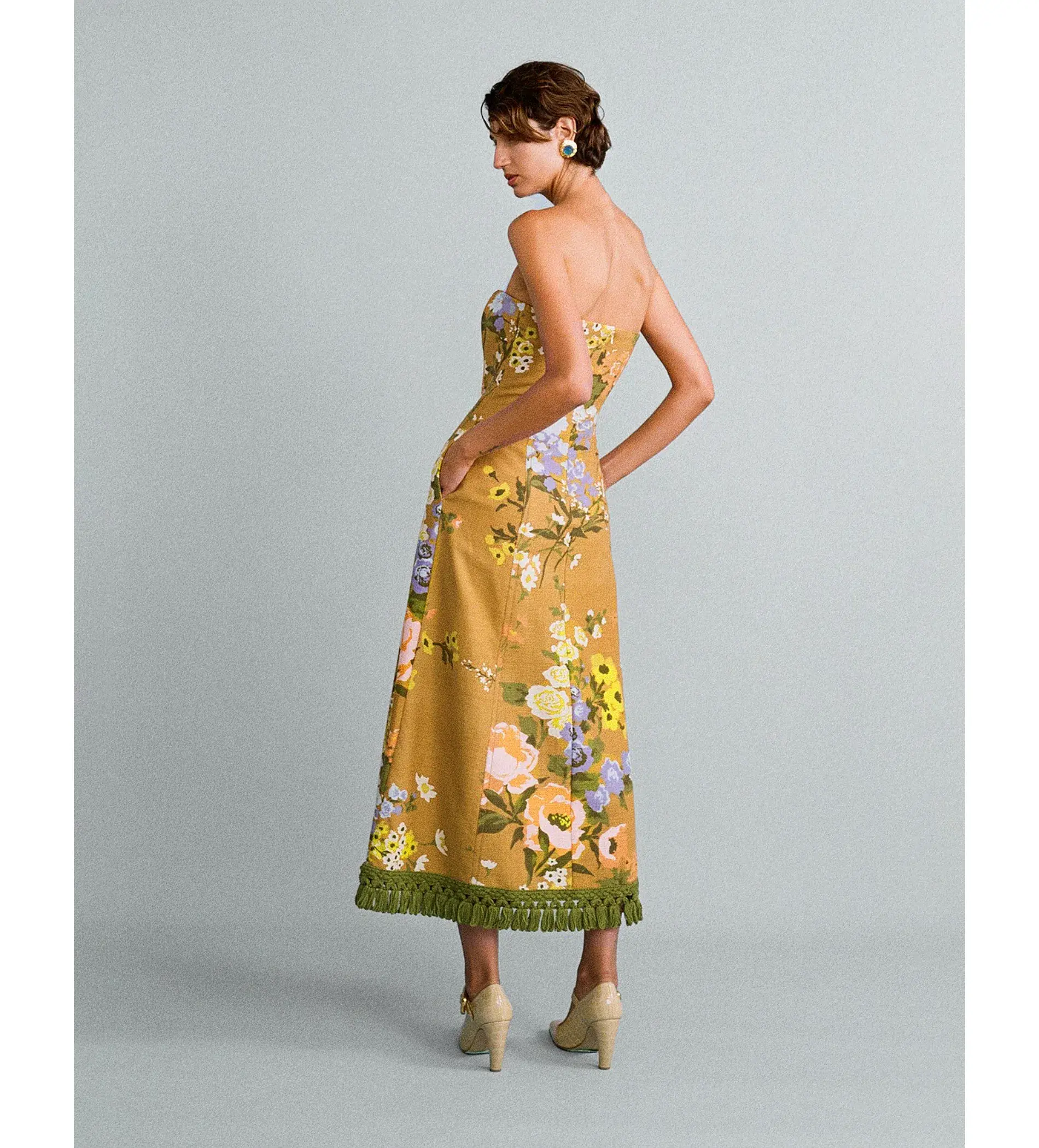 Lovaan Studios Phillipa Midi Dress Meadow Floral Size 10  - Image 2