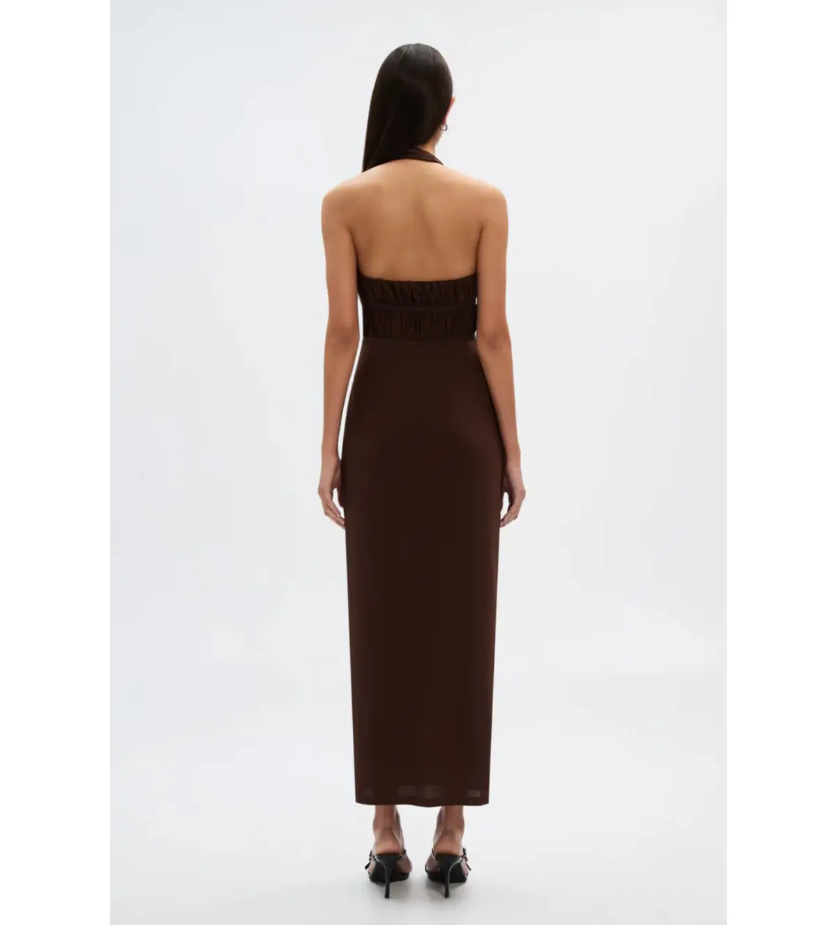 Misha Collection The Celine Dress in Mesh Espresso Brown M/ Size AU 10 - Image 5