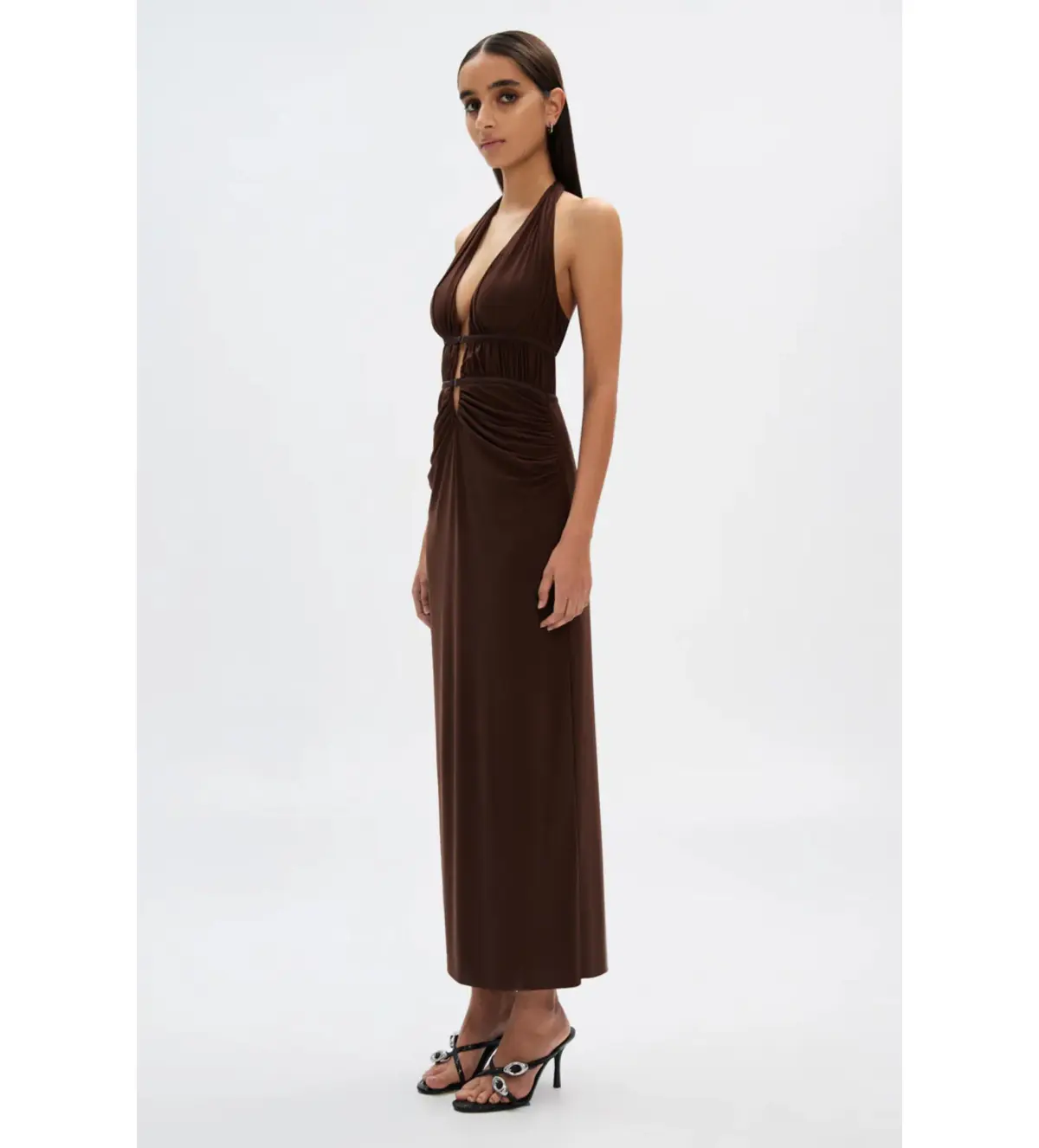 Misha Collection The Celine Dress in Mesh Espresso Brown M/ Size AU 10 - Image 2