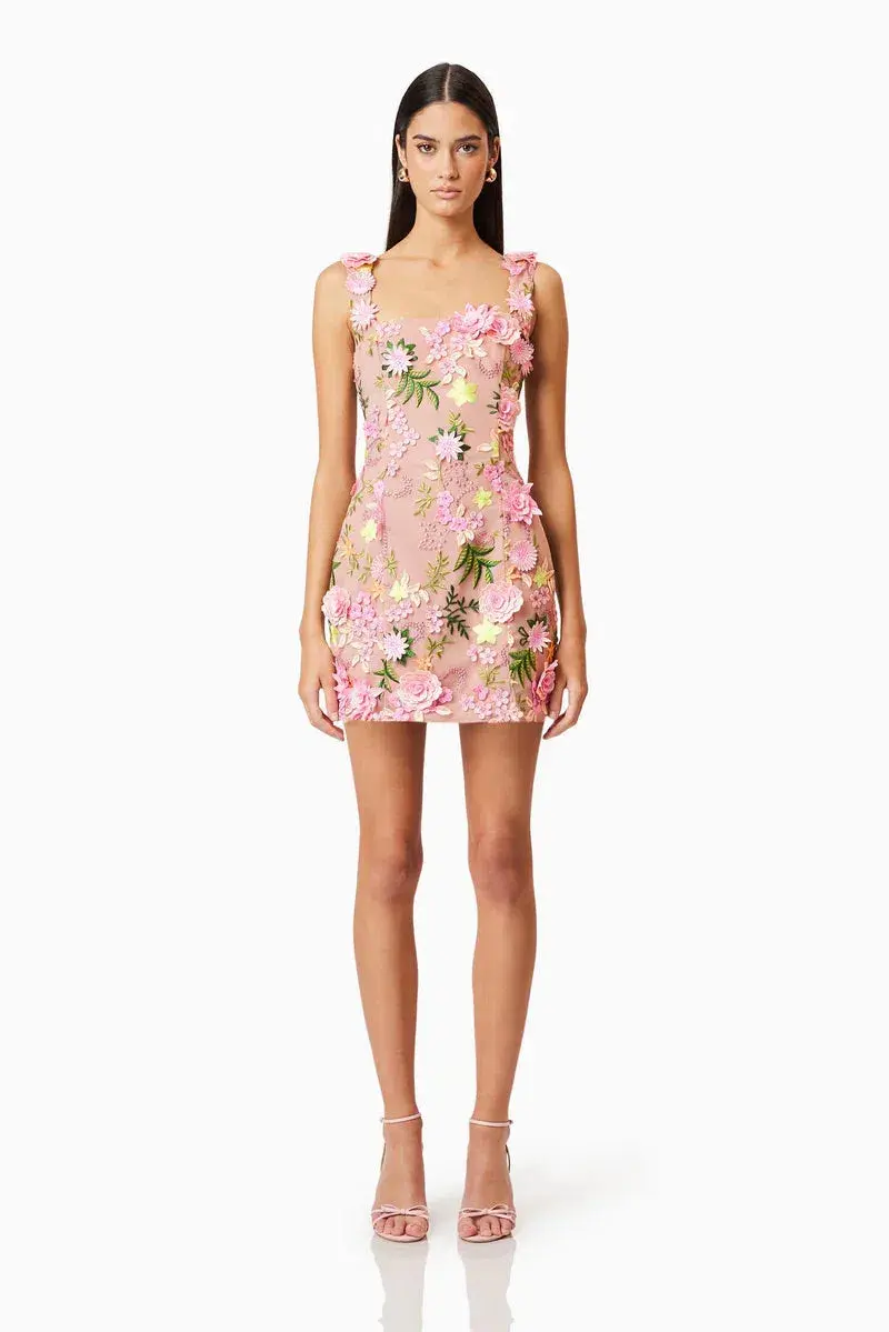 Elliatt Aella Embroidered Mini Pink Size AU 8 - Image 1