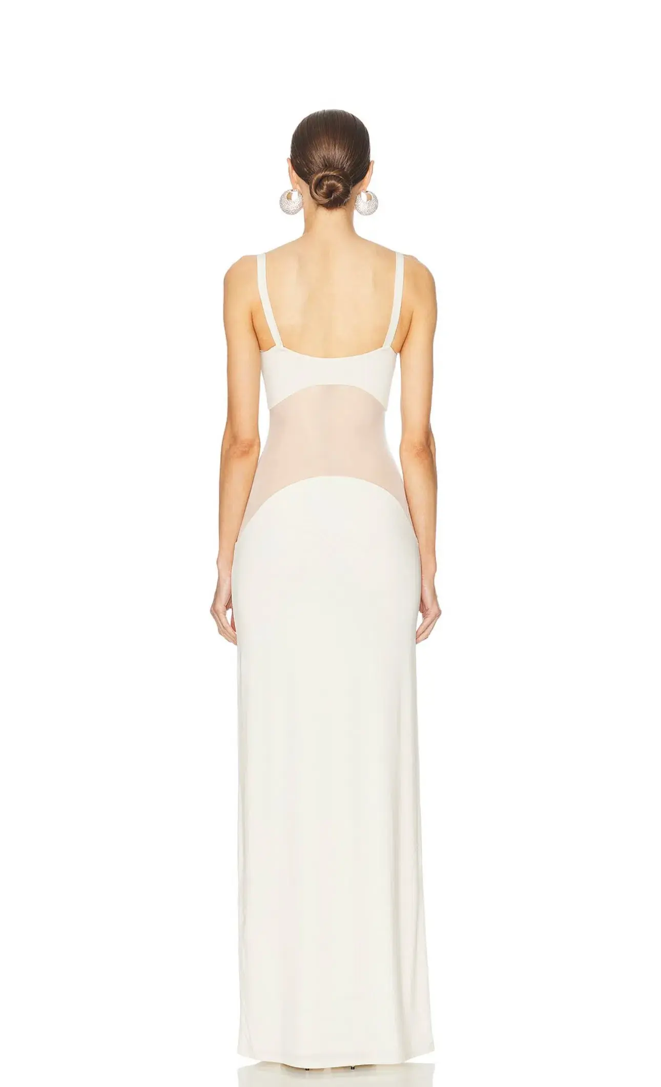 Helsa Sheer Knit Curve Maxi Dress Vanilla Size 6 - Image 2