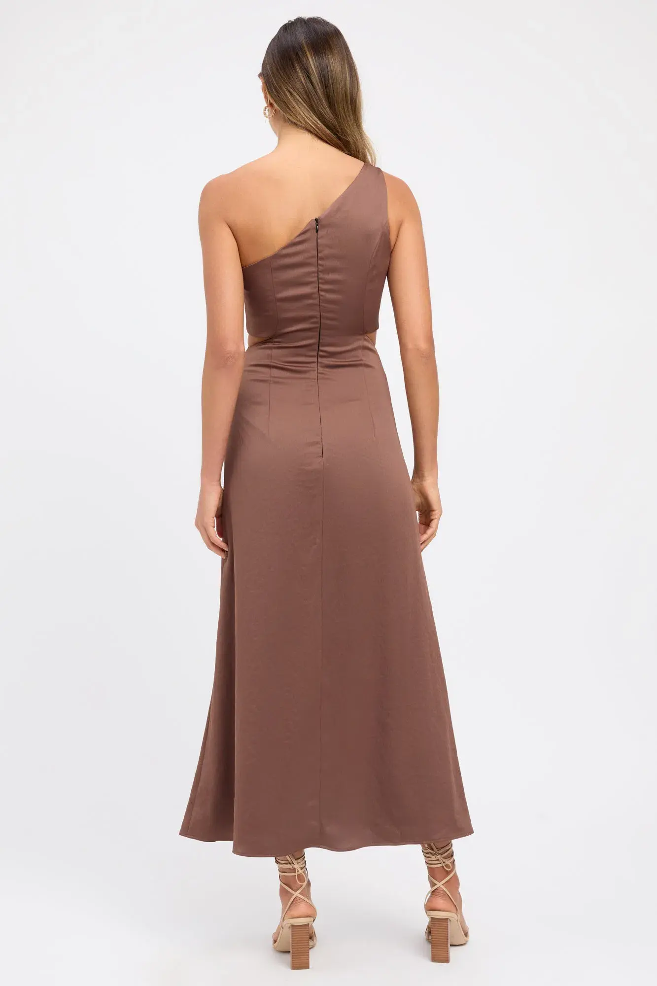 Kookai Milan Tie Midi Dress Brown Size 12 - Image 2