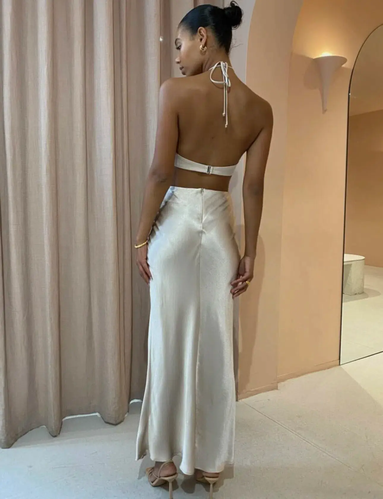 Bec & Bridge Kara Maxi Dress Nude Size 10 - Image 2
