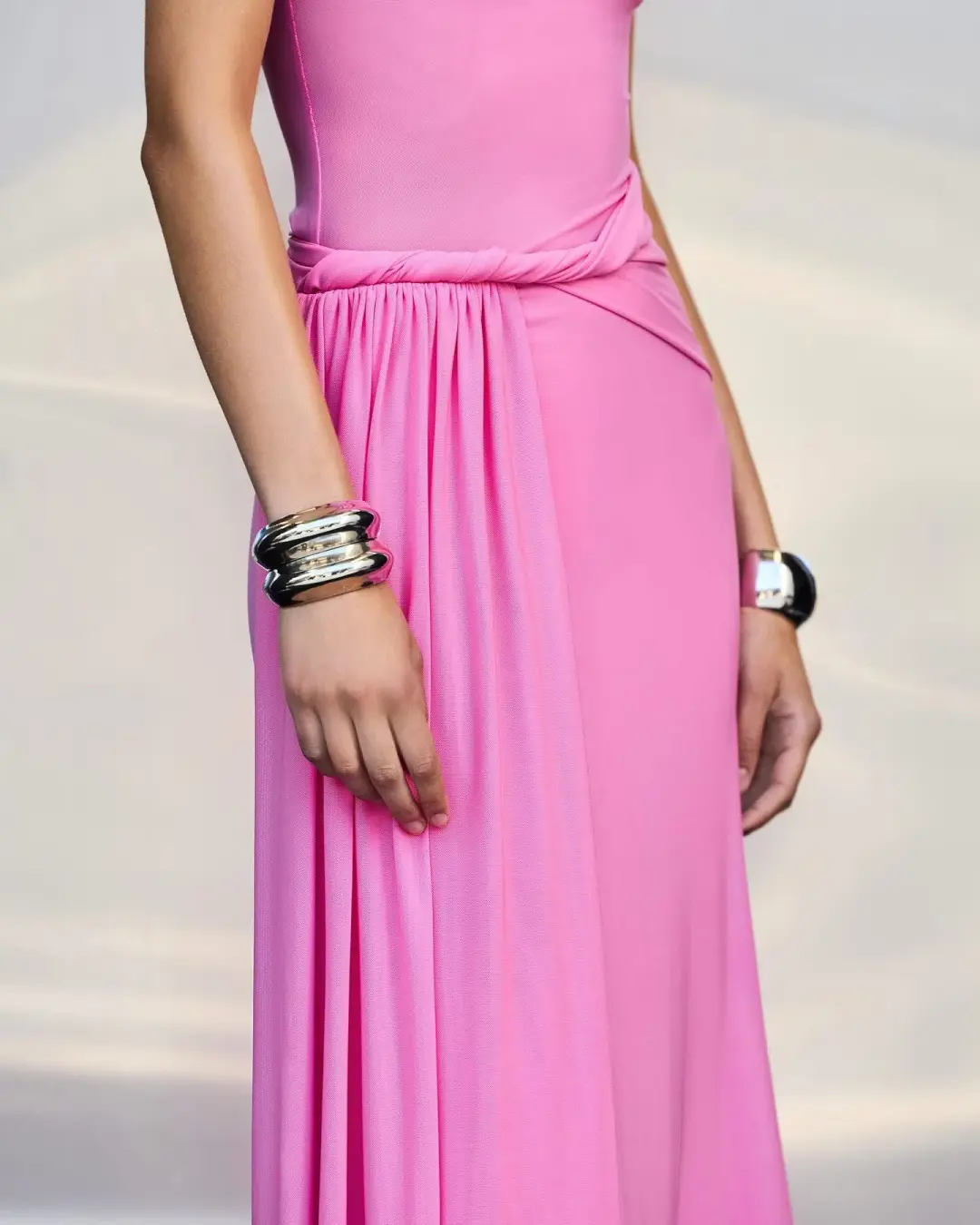 Misha Sisal Maxi Dress Pink Size 10 for rent on The Volte - main image