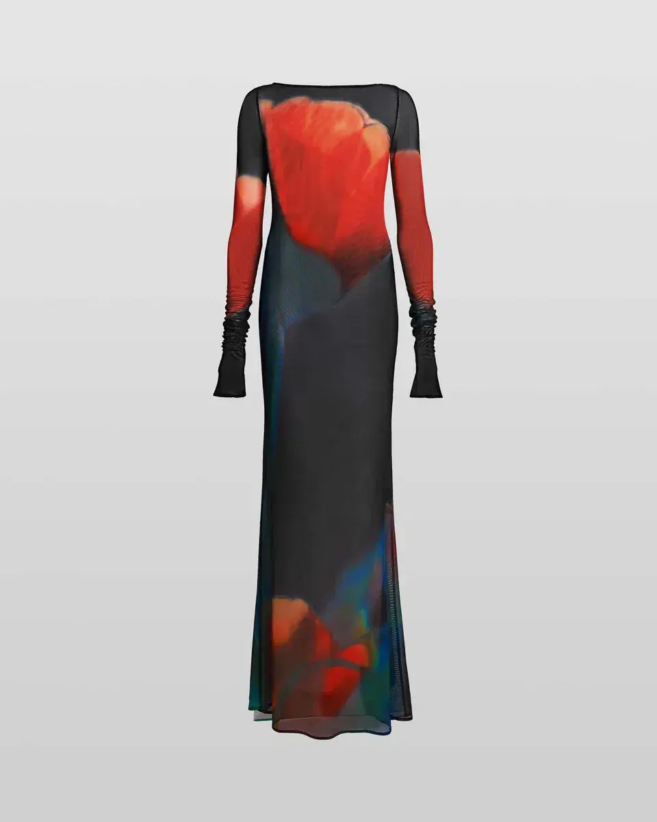 Rat & Boa Juniper Dress Floral Black Maxi Size 8 - Image 3