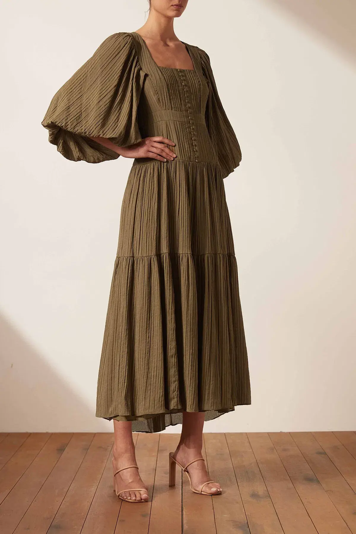 Shona Joy Mila Square Neck Midi Dress Size 6  - Image 2