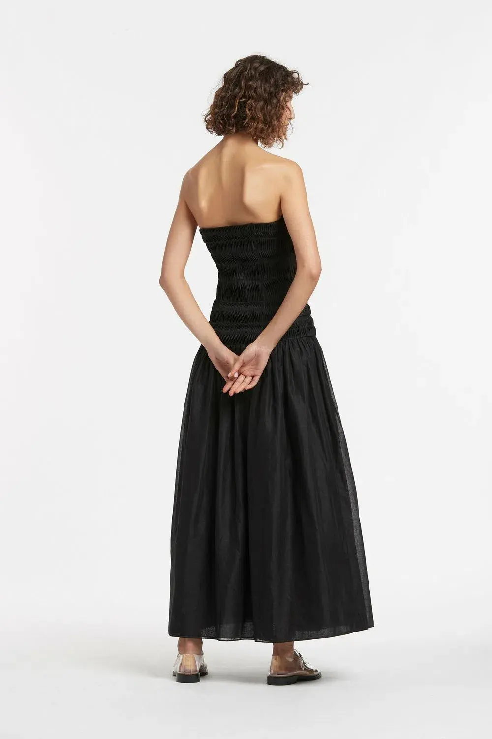 SIR THE LABEL XANTHE STRAPLESS MIDI DRESS IN BLACK Size 0/ AU 6 - Image 4