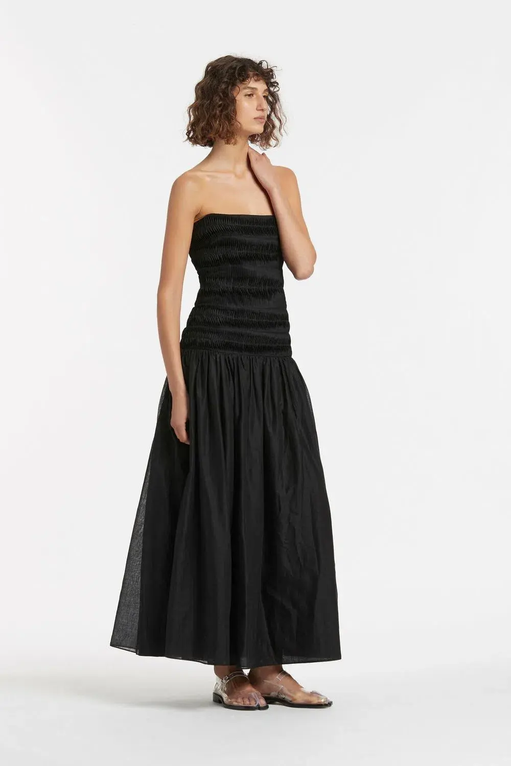 SIR THE LABEL XANTHE STRAPLESS MIDI DRESS IN BLACK Size 0/ AU 6 - Image 2