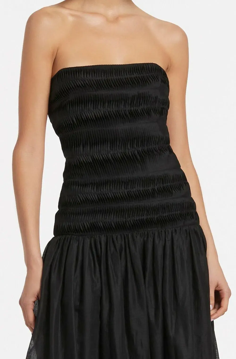 SIR THE LABEL XANTHE STRAPLESS MIDI DRESS IN BLACK Size 0/ AU 6 - Image 3