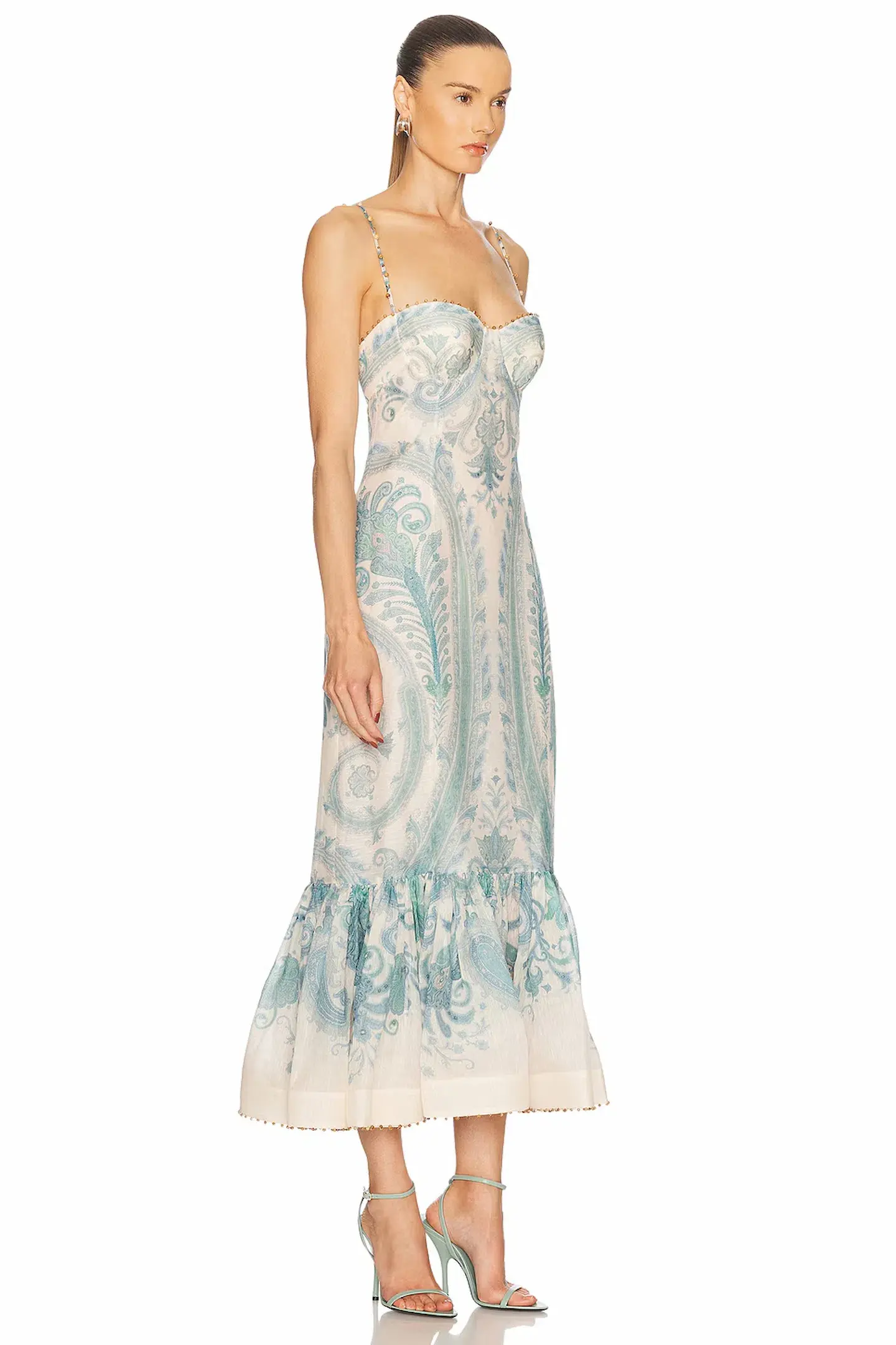 Zimmermann The Illuminate Gown in Turquoise Paisley Size 0 /Au 8 - Image 3