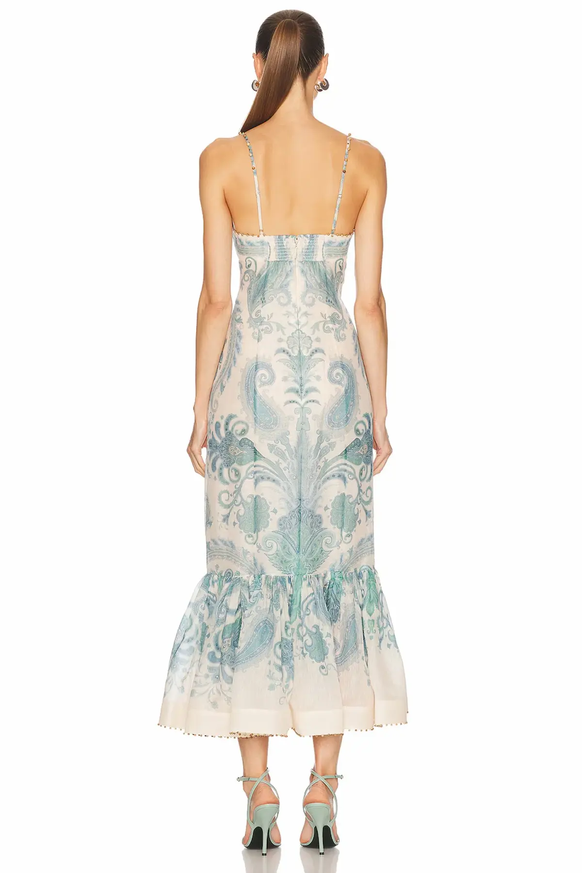 Zimmermann The Illuminate Gown in Turquoise Paisley Size 0 /Au 8 - Image 2
