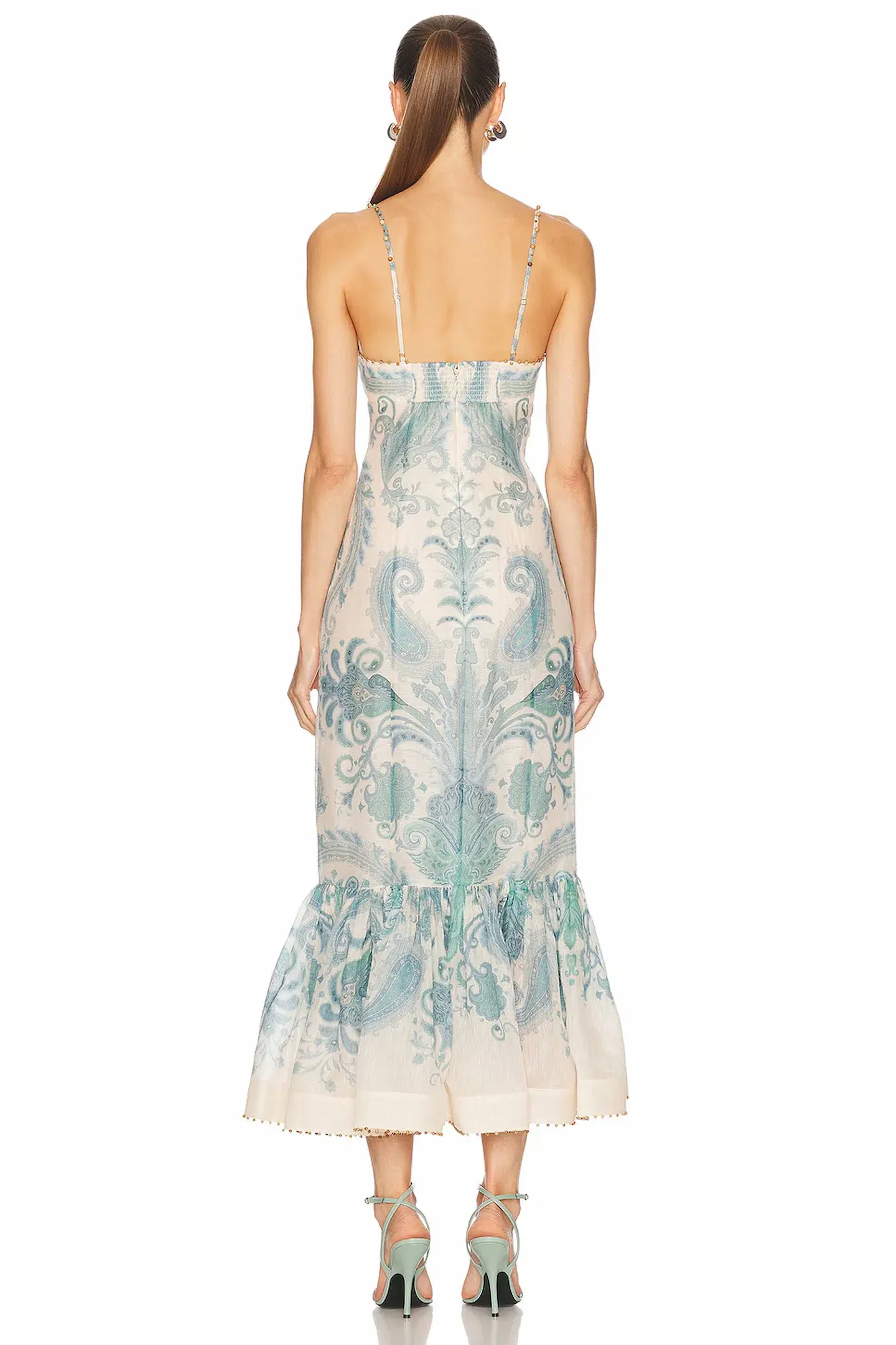 Zimmermann The Illuminate Gown in Turquoise Paisley Size 0 /Au 8 - Image 2